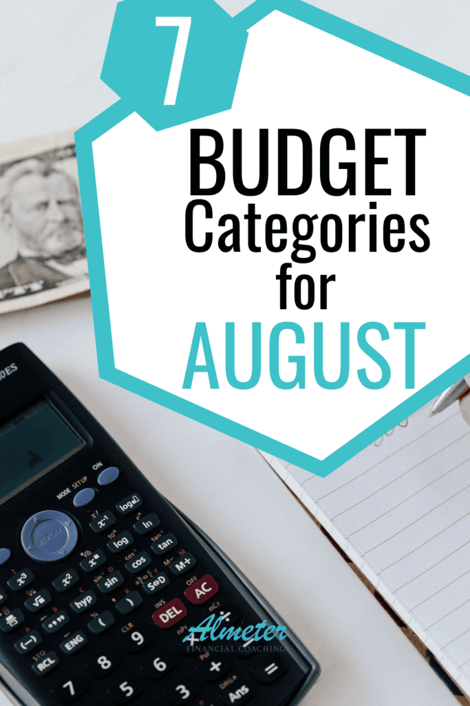 august budget categories